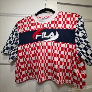 Fila Red and White Checkered Tee